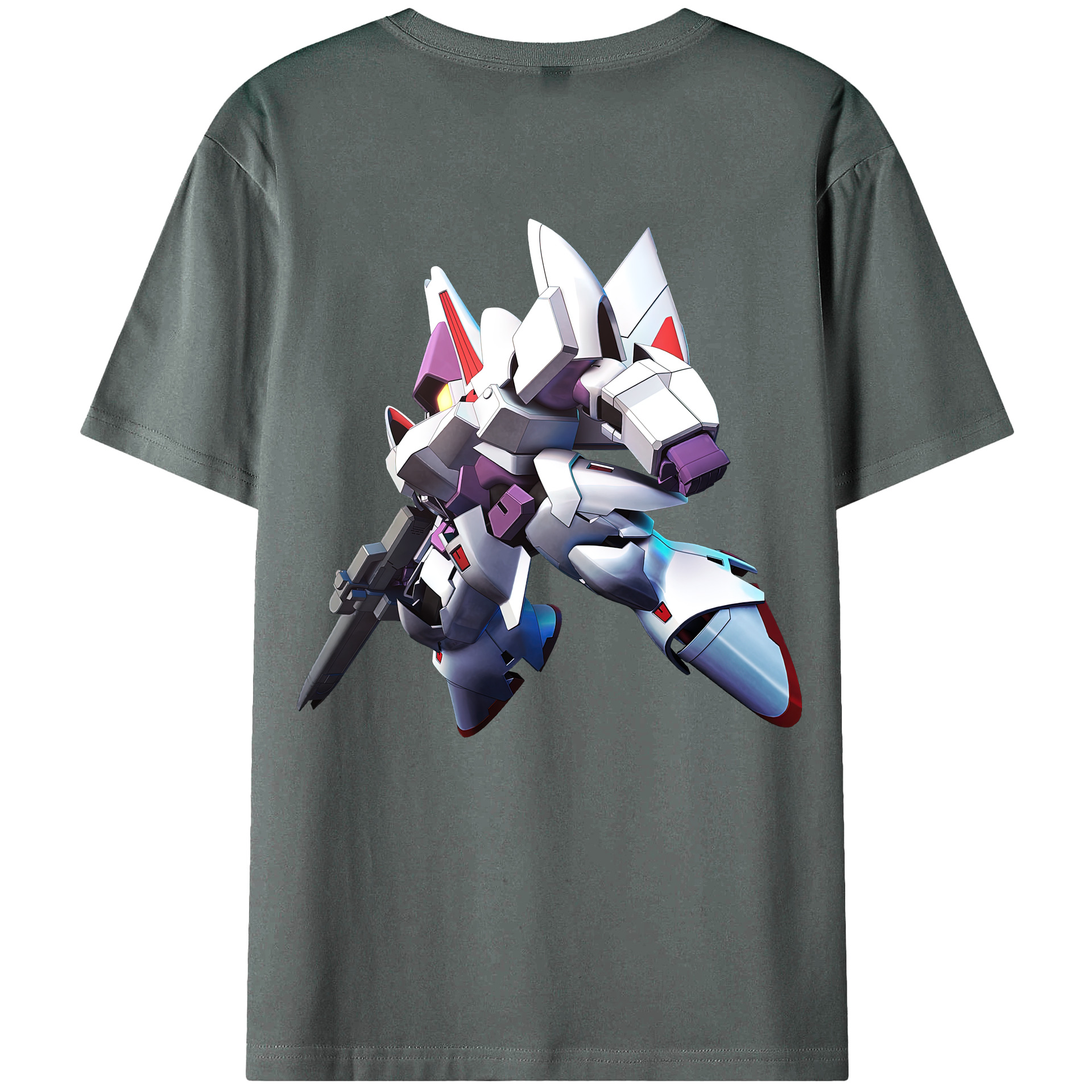 （画像用） 機動戦士ガンダム Mobile Suit Gundam 綿100％ メンズ半袖Tシャツ（バックプリント） 通気性